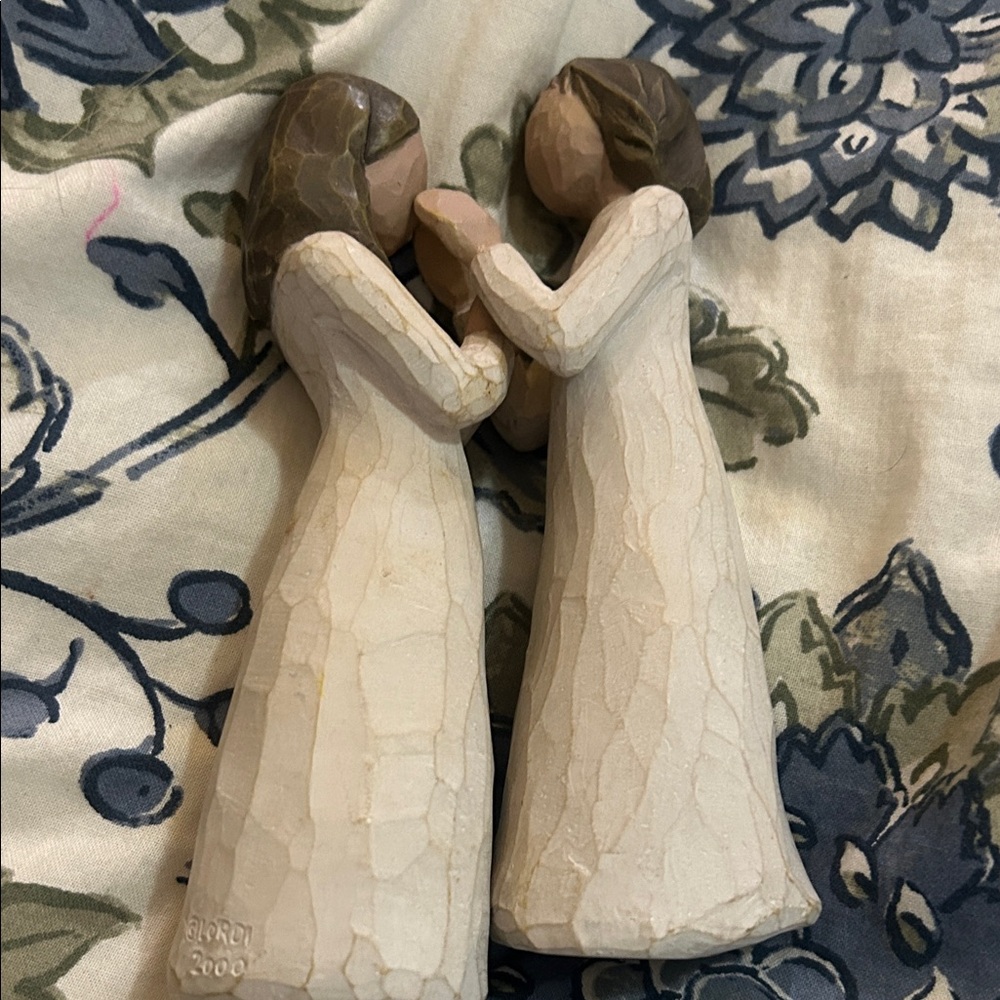 Willow Tree Cream and Brown Figurine of Two Women sisters